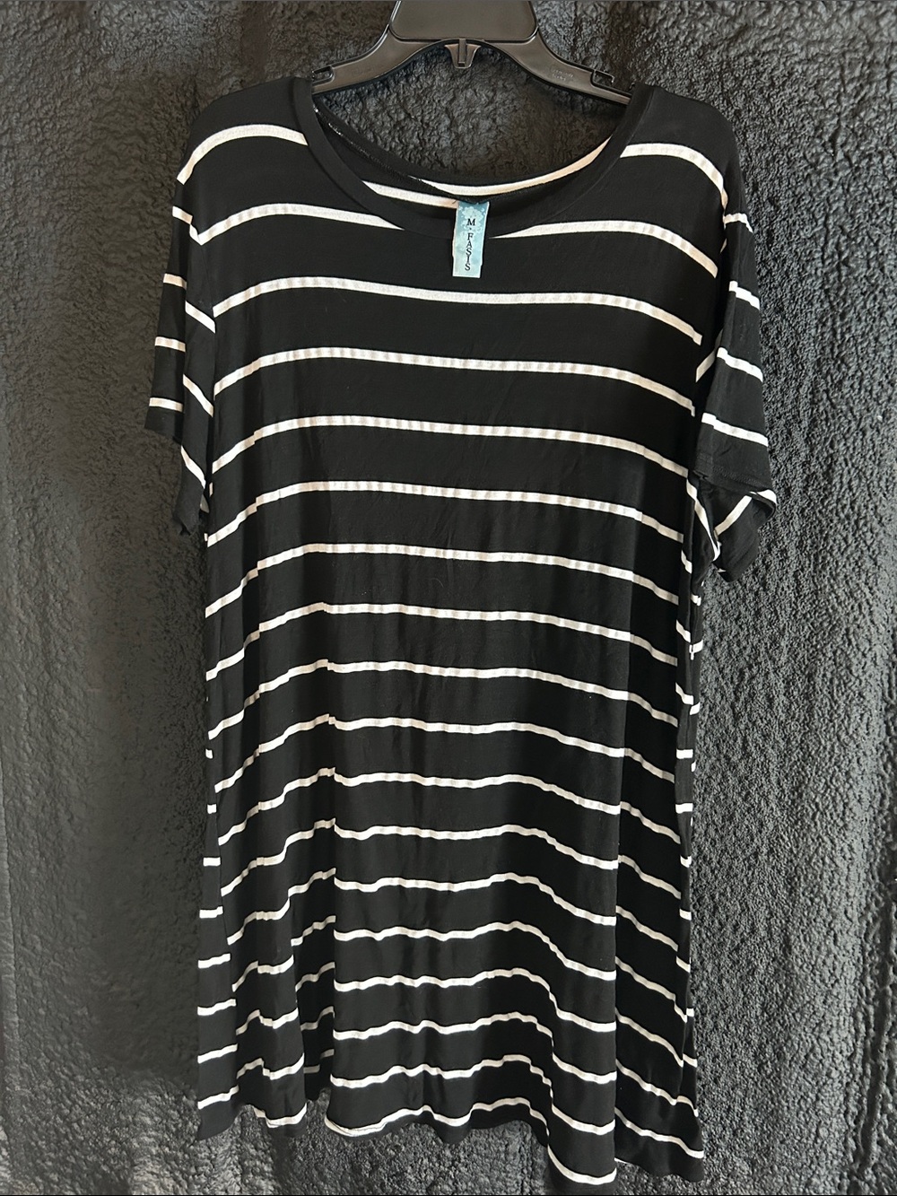 Striped Short Sleeve Black & White Tee